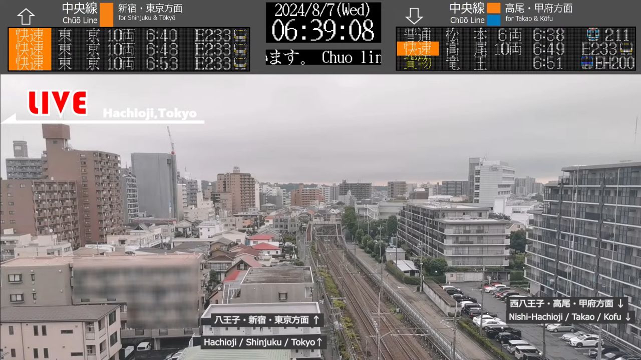 Live Train Webcam Hachioji, Tokyo, Japan