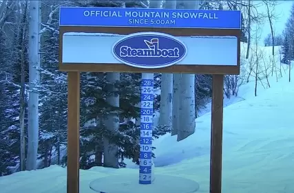 Steamboat Ski Resort Mid Mountain Snowfall Live Webcam Video