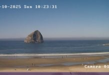 Live Cannon Beach, Haystack Rock Webcam, Oregon