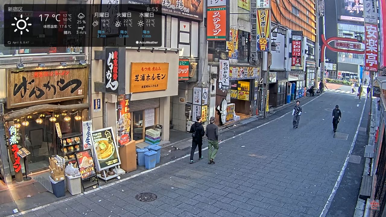 Live Webcam – Kabukicho, Shinjuku – Tokyo, Japan